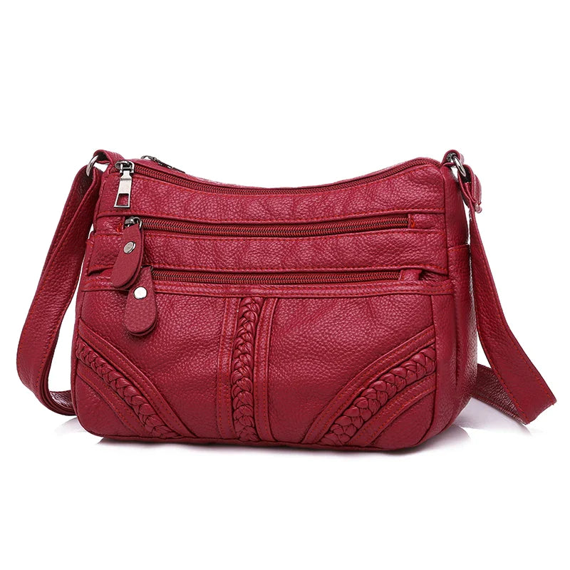 Annmouler Fashion Women Bag Pu Soft Leather