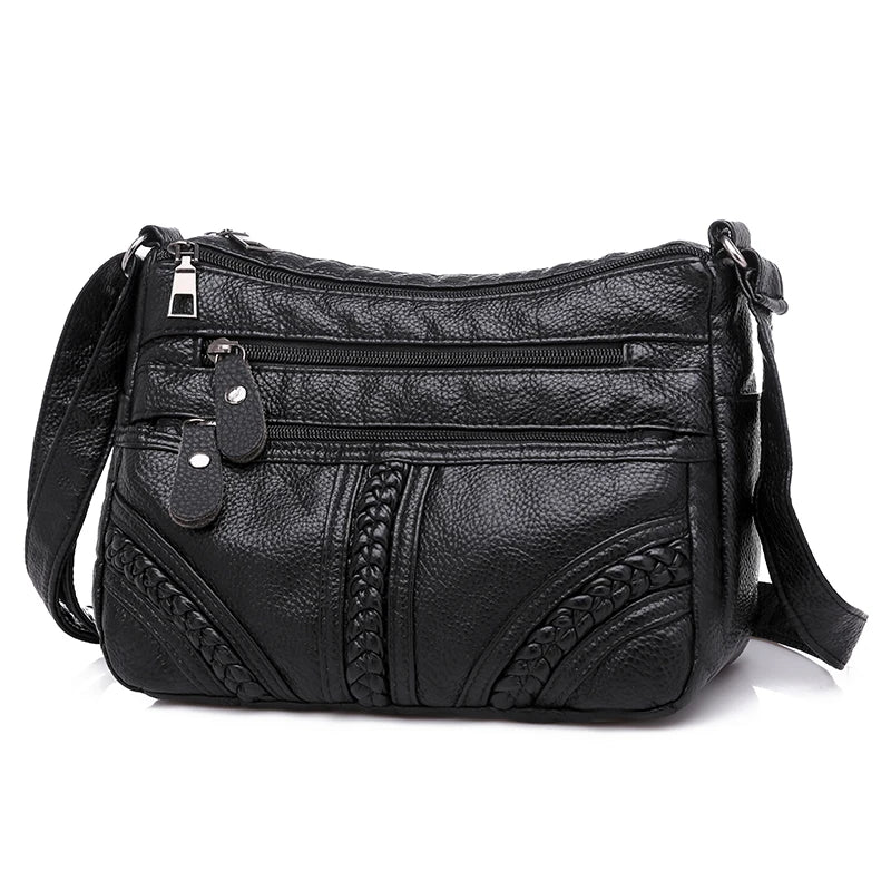 Annmouler Fashion Women Bag Pu Soft Leather